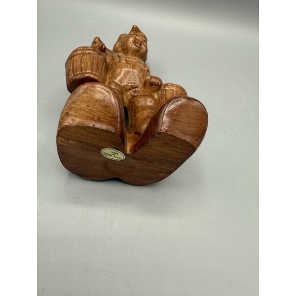 “Vintage Faux Wood Plastic Figurine 7” Boy w/ Buckets Made in Hong Kong - Picture 5 of 6